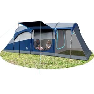 TIMBER RIDGE 8 Person Family Camping Tent with Screen Room, Double Layer Waterproof Weather Resistant Big Tunnel Tent with Rainfly Carry Bag, Large Family Tent for Outdoor Party 20ft x 8ft x 76in (Blue)