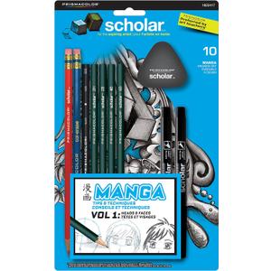 Prismacolor Scholar Manga Drawing Set, Adult Coloring, 10-Piece Kit