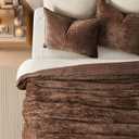 EverGrace Velvet Quilt Set Queen Size, Luxurious Soft Striped Channel Bedding Set, Lightweight Velvet Comforter for All Season, Oversized Bedspread Coverlet with 2 Matching Shams, Rust Brown