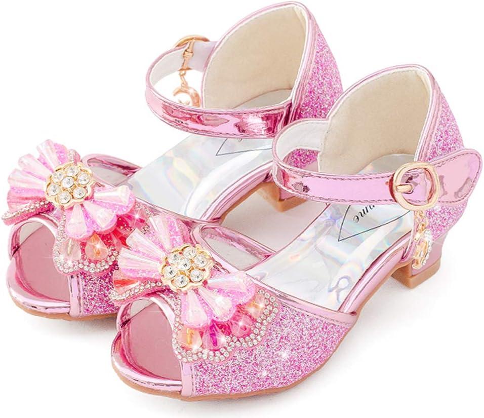 Osinnme Toddler Little Big Kid Girls Wedding Sandals (*Pink)