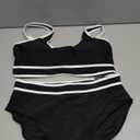 Blooming Jelly Womens High Waist Bikini Sets Sporty Color Block Two Piece Swimsuits Scoop Neck Cheeky Bathing Suits (X-Large, Black)