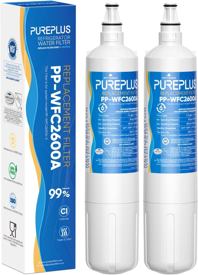 PUREPLUS 4204490 Replacement For Sub Zero, Sub-Zero 4204490, 4290510 Refrigerator Water Filter, 2 Pack