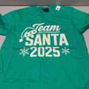 Team Santa 2025 Santa Claus Hat Christmas T-Shirt Size Small Color Green