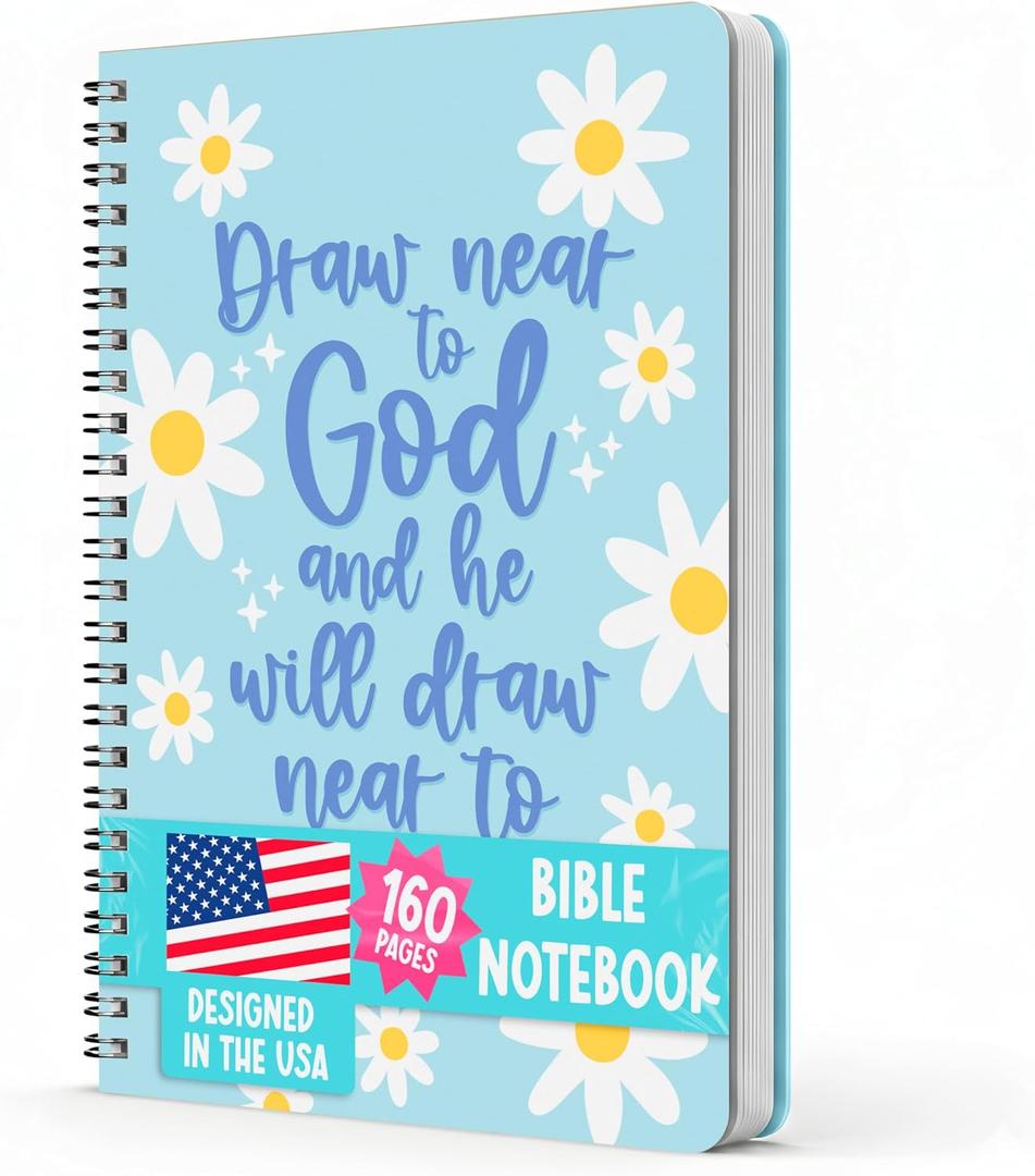 Hadley Designs Christian Journals for Women - Bible Notebook for Note Taking, Church Notes Notebook for Bible Notes, Prayer Journal for Woman, Christian Notebooks for Women, Faith Based Easter Gifts