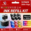 PG-285XL CL-286XL Ink Refill Kit for Canon 285XL 286XL Ink Cartridges Compatible for Canon 285 286 PG-285 CL-286 XL Work with Pixma TS7720 TS7722 TR7820 Printer Ink (12-Pack, 6BK/2C/2M/2Y)