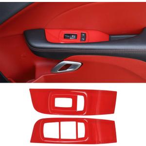 Voodonala for Dodge Challenger 2015-2023 Window Lift Trim Switch Panel Accessories for Dodge Challenger 2015-2023 (Red)