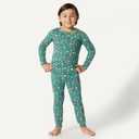 Amazon Essentials x Sofia Grainge Matching Holiday Family Pajama Sets (18 Months, Dark Sage Green Holiday)