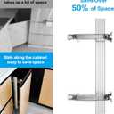2 Sets Opening Door Hinge Set 180° Parallel Opening Cabinet Wardrobe Door Sliding Load-Bearing 17.6lbs Heavy Duty Hinge