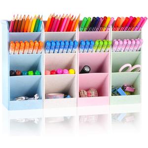 SITAKE Pen Pencil Holder Organizer, 4 Colors Marker Organizer and Storage, Big Desk Organizers and Accessories, Cute Kawaii Stationary for Kids, Girls, Officer and School Supplier (4 Colors BIG)