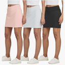 Real Essentials 3 Pack: Women's 16" Active Skort Skirt Pockets - Running Tennis Golf Gym Size L