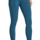 Colorfulkoala Women's High Waisted Tummy Control Workout Leggings 7/8 Length Yoga Pants with Pockets (L, Dark Teal)