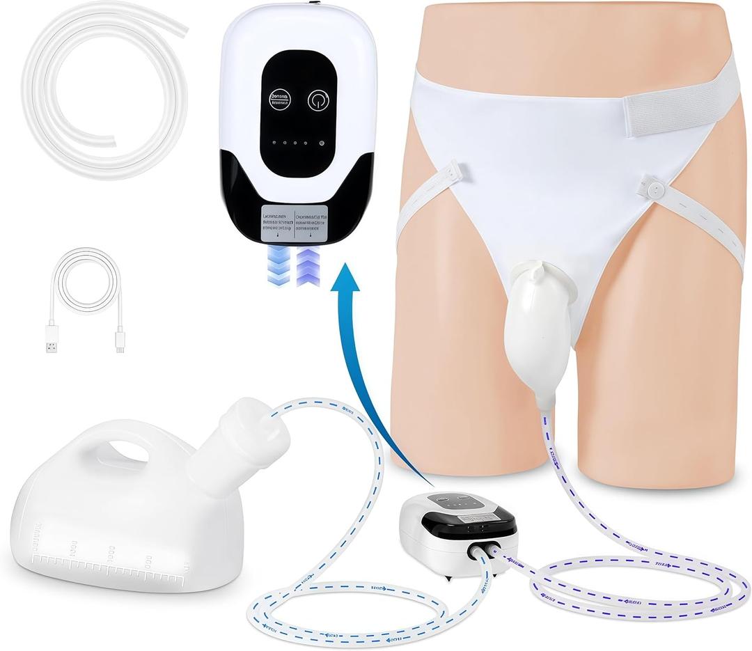 2026 Upgraded Version Intelligent Elderly Electric Urinal with Non-Invasive Sensitive Sensor Technology for Automatic Start, Bed Rest Anti-Leakage Design, 2000mL Large Capacity, 6.5 ft Catheter