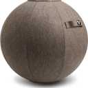 Sitting Ball Chair for Office and Home, Pilates Exercise Yoga Ball with Cover for Balance, Stability and Fitness, Ergonomic Posture Exercise Ball Seat with Handle and Pump, 24 inch