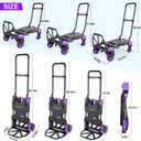 2-in-1 Foldable Hand Truck Dolly,330lb Cart Retractable,4 & 2 Wheel,Purple