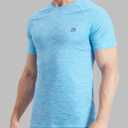 EZRUN Men's UPF 50+ Swim Shirt Quick Dry Rash Guard | UPF 50+ gradient shirt blocks harmful UV rays. Quick-dry, chafe-free fabric is perfect for surfing, gym & beaches