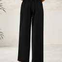 BTFBM Women Wide Leg Dress Pants 2026 High Waisted Button Pleated Business Casual Trousers Office Work Palazzo Pants (Black)