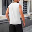 Runcati Men's Workout Tank Tops Sleeveless Athletic Gym Muscle Shirt Casual Basic Summer Fitness Tees White