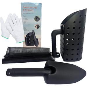 Metal Detector Accessories Kit  Sand Scoop & Metal Detector Shovel, Sand Sifter for Beach, Heavy-Duty Lightweight Tools-Come with Mesh Bag and Gloves