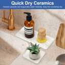 4 Pack Water Absorbing Stone Drying Tray for Bathroom Sink Trays Kitchen Counter Diatomite Stone Quick Dry Diatomaceous Earth Mat for Sink Kitchen Soap Trays Ceramic Marble Bathroom Vanity Tray (Marble Light Gray)