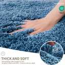 Bathroom Rugs Non Slip Washable 32x20, Ultra Thick Soft Microfiber Absorbent Bath Mats, High Density Foam Latex Non Slip Backing Bath Rugs, Fluffy Floor Carpet for Tub&Shower, Blue