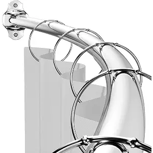 Curved Shower Curtain Rod, Stainless Steel, Adjustable 40-72 inch