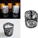 Create idea 50Pcs LED Tea Light Candle Tealight Wrap Lampshade Holder Set for Votive Centerpieces Wedding Birthday Party Baby Shower Black