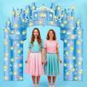 Tudomro 3 Pcs Snow Winter Castle Party Door Banner Snowflake Banner with LED Lights Winter Ice Snow Door Backdrop for Bedroom Front Porch Entryway Snowflake Birthday Party Supplies