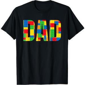 Dad Parent Brick Master Builder Building Blocks Set Family T T-Shirt, XL