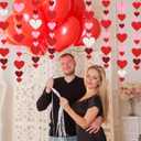 Auihiay 88Pcs Hearts Felt Garland Party Decoration Kit - NO DIY Romantic Decoration Kit, 4 Pack Heart Garland for Hanging Party Room Decorations, Heart Garlands Banner for Wedding, Mother's Day Decor