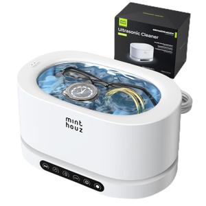 Minthouz Ultrasonic Cleaner with 5 Modes & 500ml Capacity 48kHz High-Frequency Cleaning for Jewelry, Ring, Watches, Glasses, Retainers Silver Jewelry Cleaner Machine Household Use (Large)