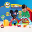 Disney Jr. Mickey Mouse Deluxe Clubhouse Playset,16-Piece Playset with Interactive Lights, Sounds & Elevator, Includes Mickey, Minnie & Donald Figures, Ages 3 and Up