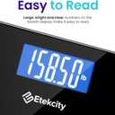 Etekcity Bathroom Scale for Body Weight, Highly Accurate Digital Electronic Weighing Machine for People, LCD Display, Large Size, 6mm Tempered Glass for Safe Home Use, Batteries Included, 400 lbs