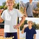 Vinsatin 4 Pack Boys' Short Sleeve T-Shirts V Neck, 4-Color, 5-6 Years