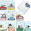 Best Card Co 20 Assorted Note Cards with Envelopes Blank Animal Driving Divas Box Set Driving Divas for Animal Lovers AM9276OCB-B2x10