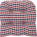 Klear Vu Gripper Overstuffed Universal Non-Slip Dining Chair Cushions for Kitchen Decor or Office Use, U-Shaped Skid-Proof Seat Pad, 15x15 Inches, 2 Count (Pack of 1), Gingham Red White Blue