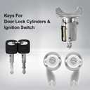 Door Lock Cylinders Set & Ignition Switch with Keys, Compatible With1990-1995 Ford F150/250/350, E150/250/350, Ranger, Bronco & Mercury Grand Marquis Vehicles, Replace OE: C-42-150+DP-42-122