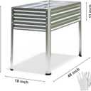 Mofesun Galvanized Raised Garden Bed with Legs, 2PCS 48x18x31.5 Inch Elevated Metal Planter Box, 300lbs Capacity for Vegetables, Flowers, Herbs. Suitable for Garden, Balcony, Patio, Backyard.