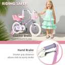 Glerc Petal 14 Inch Girls Bike for Ages 3-5 Years, Kids Bike with Training Wheels, Basket & Streamers, Princess Style Kids Bicycle, Toddler Bike Birthday Gift for Girl