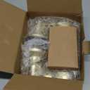 Bonpoly 1 Pack Gold Door Handles, Keyed Alike Entry Door Handle with Lock and Key, Brass Interior Door Handle for Living or Bedroom, Wave Door Lever for Right Handing Doors