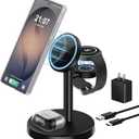 Magnetic Wireless Charger for Samsung, 3 in 1 Super Fast Charging Station Compatible with MagSafe, Phone Charger Stand for Samsung Galaxy S26 Ultra S25 Z Fold/Flip 7, Watch Ultra 8 7 6, Buds 4/3 Pro