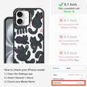 MOSNOVO Magnetic Case for iPhone 16, 10ft Military-Grade Protection, Compatible with Magsafe, Shockproof Phone Case for iPhone 16 - Black Fluffy Cat - Clear Black