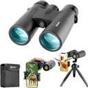 Adorrgon 12x42 HD Binoculars for Adults High Powered with Phone Adapter, Tripod and Tripod Adapter - Large View Binoculars with Clear Low Light Vision - Binocular for Bird Watching Cruise Travel
