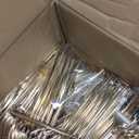 Rubtlamp 200Pcs Gold Plastic Dessert Plates,White Appetizer Platos with Gold Disposable Forks, Fancy Small Dessert/Cake Plates Include 100pcs 7.5" Salad Platos, 100pcs 7.6" Plastic Forks for Party