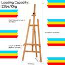 MEEDEN Painting Wooden Art Easel: Solid Beechwood Display Easel Stand Hold Canvas up to 43'' - Adjustable Easel from 57''-76" for Adults Student Studio Gallery - Natural, 22.4 x 25.2 x 57 inches
