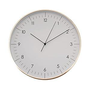 LUUK LIFESTYLE Large 12” quartz wall clock with silent movement and no ticking, Nordic design, interior decoration for The living room, kitchen, bedroom, white and gold