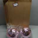 Zubebe 6 Pcs 8" Extra Large Outdoors Christmas Balls Ornaments Jumbo Oversized Christmas Tree Decorations Giant Hanging Xmas Plastic Balls Ornaments for Lawn Yard Decoration(Pink)