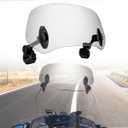 Motorcycle Universal 37cm Windshield Extension Adjustable Clip Wind Deflector for Kawasaki Yamaha Harley Suzuki Buell Triumph Ducati Aprilia Spoiler Windscreen,Smoke
