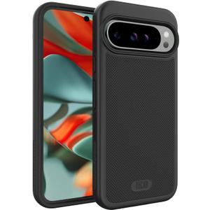 TUDIA MergeGrip [Military Grade] Designed for Google Pixel 9 Pro XL Case 2024, [Drop Tested] Dual Layer Shockproof Slim Non-Slip Heavy Duty Protective Phone Cases - Matte Black