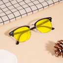 AMBEYE TR90 Frame Night Driving Glasses with Yellow Lens for Drivers, Cycling & Outdoor Activities, Men & Women(Black Silvery)