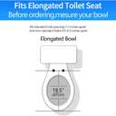 YNR Toilet Seat with Slow Close Hinges, Standard Elongated Toilet Seat with Non-slip Seat Bumpers, Easy to Install & Clean, Heavy Duty PP Material, Fits All Toilet Brands (Y6)